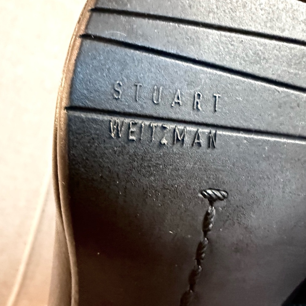 Stuart Weitzman Black Leather Kitten Heel Ankle Boots Pointed Toe Size 6 - Picture 10 of 11
